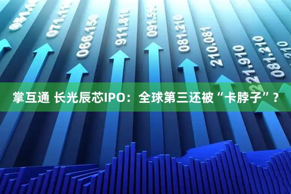 掌互通 长光辰芯IPO:全球第三还被“卡脖子”?